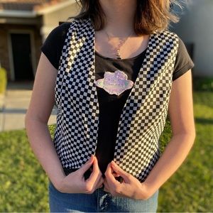 checkered vest